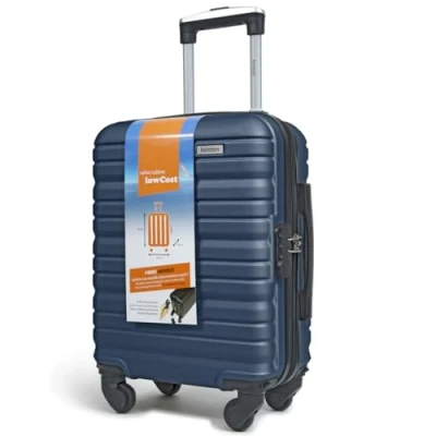 Afbeelding van KINSTON Cabin Koffer voor EasyJet met Afneembare Wielen, Low Cost Formaat Licht en Duurzaam Handbagage, Draaibare Verwijderbare Wielen Donkerblauw.