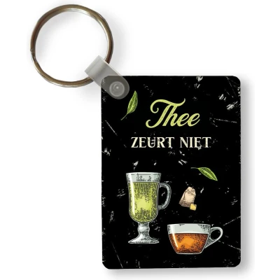 Afbeelding van Sleutelhanger Thee Glazen Spreuk Uitdeelcadeautjes Plastic Vaderdag cadeau Geschenk Cadeautje voor hem Tip Mannen