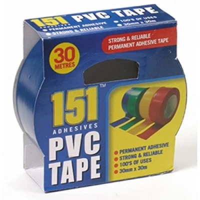 Afbeelding van Veelkleurige PVC Tape 30mm X 30 Meter Permanente lijm Sterk en betrouwbaar Honderden toepassingen.