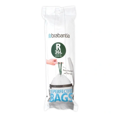 Afbeelding van PerfectFit afvalzak met trekbandsluiting code R, 36 liter, 10 stuks/rol Brabantia