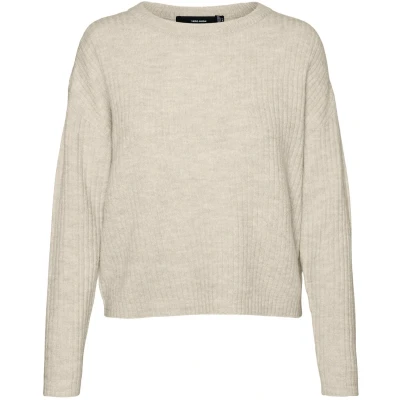 Afbeelding van VERO MODA VMLEFILE LS O NECK RIB BLOUSE GA NOOS Dames Gebreide truien
