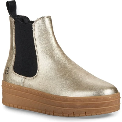 Afbeelding van Tamaris Chelsea Korte laarzen, Dames, Maat: 36, Light gold Leer/ synthetisch