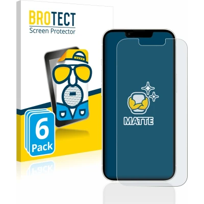 Afbeelding van BROTECT (6 Stuks) Antireflecterende Beschermfolie voor Apple iPhone 13/13 Pro Anti Glare Screen Protector, Mat, Ontspiegelend