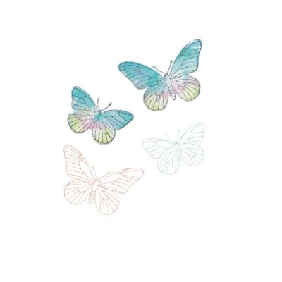 Afbeelding van Sizzix Framelits Die w/Stamps by 49 and Market A5 Painted Pencil Butterflies (8+2pcs) (666634)