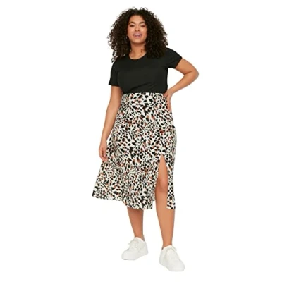 Afbeelding van Trendyol Beige Geweven Rok Met Split Tbbss22Az0001