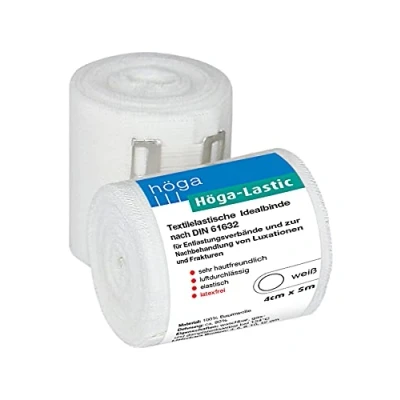 Afbeelding van Höga Lastic Idealband, textiel elastische ideale band volgens DIN 61632, 4 cm x 5 m uitgerekt, zeer huidvriendelijk, luchtdoorlatend, elastisch, per stuk verpakt