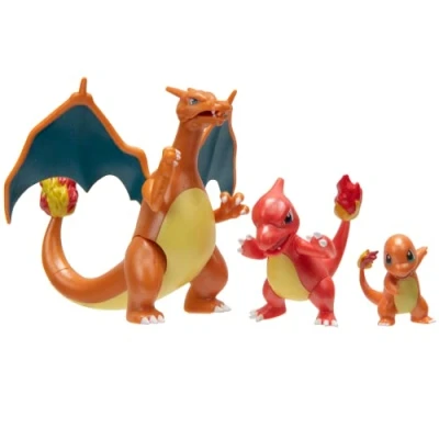 Afbeelding van Pokemon PKW2777 Select 3 Pack Kenmerken 2 Charmander, Charmeleon en 4,5 inch Charizard Battle Figures, Evolution Multipack Style 1