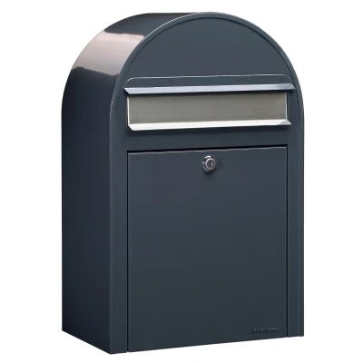 Afbeelding van Brievenbus Bobi Classic donkergrijs/RVS klep