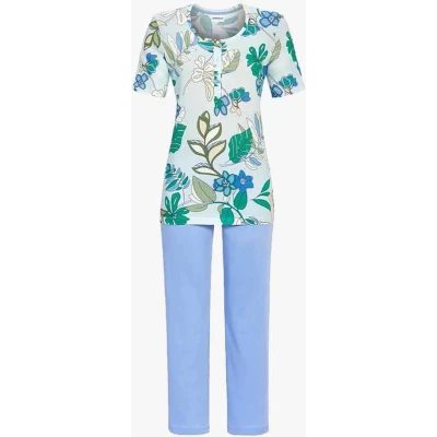 Afbeelding van Ringella Pyjama Bloemenprint Blauw/dessin 54