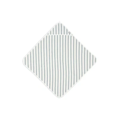 Afbeelding van Jollein Badcape Badstof 75x75cm Baby Handdoek met Badcape, Omslagdoek, Badponcho Stripe Terry, Sea Green GOTS