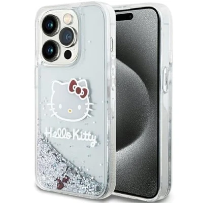 Afbeelding van Hello Kitty Liquid Glitter Charms Head case voor iPhone 13 Pro Max zilver