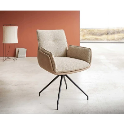 Afbeelding van Draaistoel Nela Flex kruisframe conisch zwart materiaalmix mud 180 draaibaar