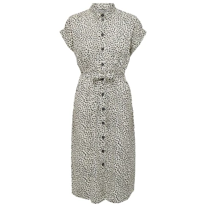 Afbeelding van ONLY blousejurk ONLHANNOVER met all over print en ceintuur wit/zwart