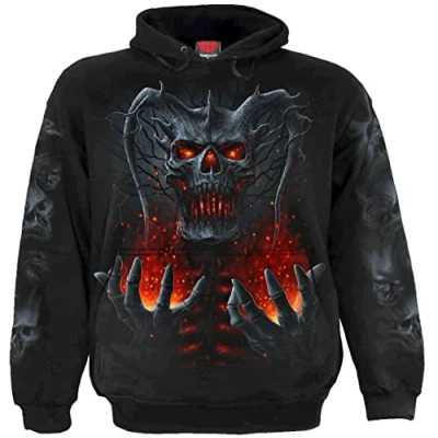 Afbeelding van Spiral Death Embers Trui met capuchon zwart XL 100% katoen Basics, Horror, Rock wear, Schedels