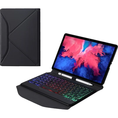 Afbeelding van Bluetooth Keyboard Case voor Lenovo Tab P11/ P11 Plus 11 inch hoes QWERTY Toetsenbord met verlichting Zwart