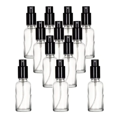 Afbeelding van Yizhao Transparant Glass Spray Bottle 30ml, met Kleine Fijne Nevelspray, Metalen Dop, Navulbaar voor Essentiële Olie, Reizen, Schoonmaken, Parfum, Aromatherapie, Make up 12 Stuks