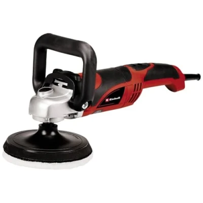 Afbeelding van Einhell Polijst en slijpmachine CC PO 1100/150 E (1.100 W, 150 mm polijstschijf, klittenbandhechting voor accessoires, incl. schuimrubberen opzetstukken, schuurpapier, synthetische polijstkap)
