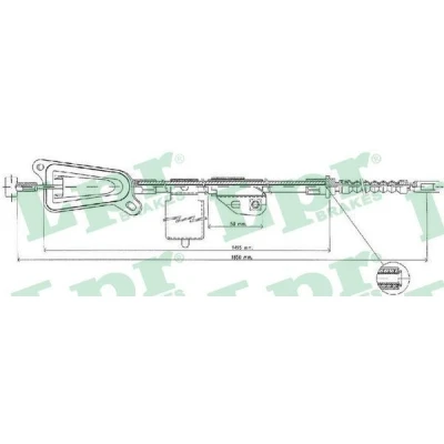 Afbeelding van LPR C0478B Handremkabel 1650, 1495mm Schijfremmen