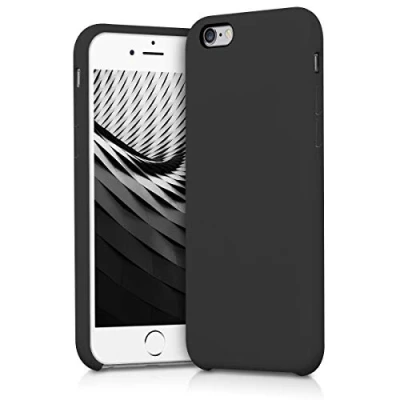 Afbeelding van kwmobile telefoonhoesje geschikt voor Apple iPhone 6 / 6S Hoesje met siliconen coating Smartphone case in mat zwart