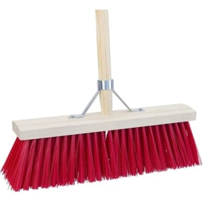 Afbeelding van Synx Tools Straatbezem Nylon Rood 50cm Bezems Vegers Stadsbezem Buitenbezem Tuinartikelen
