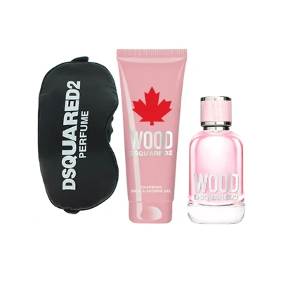 Afbeelding van Dsquared² Wood pour Femme Giftset 50 ml eau de toilette spray + showergel slaapmasker cadeauset voor dames