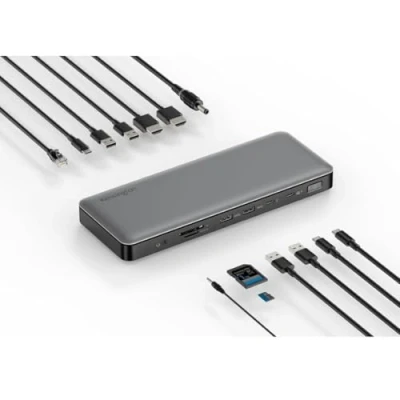 Afbeelding van Kensington AD2010T4 Thunderbolt 4 Docking Station, Dual Monitor 8K/4K, Micro SD Kaartlezer, 96W Power Delivery, 2 x HDMI, Ethernet, USB C 3.2 &amp; A Poorten (K34111EU)