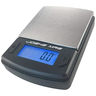Afbeelding van Joshs Digitale weegschaal MR5 precisieweegschaal die in stappen van 0,1 g nauwkeurig tot 500 of 0,5 kg weegt zakweegschaal muntenweegschaal gram brievenweegschaal lcd display
