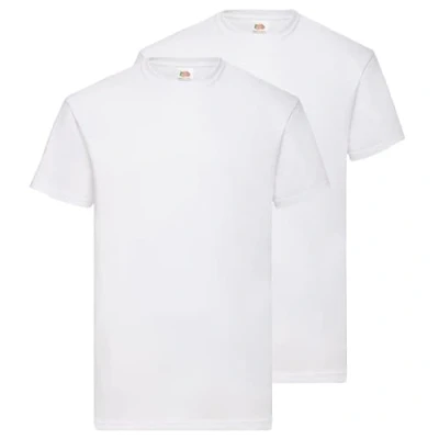 Afbeelding van Fruit of the Loom, T shirt voor heren, dubbelpak, 2 stuks + gratis MyShirt stoffen tas, S