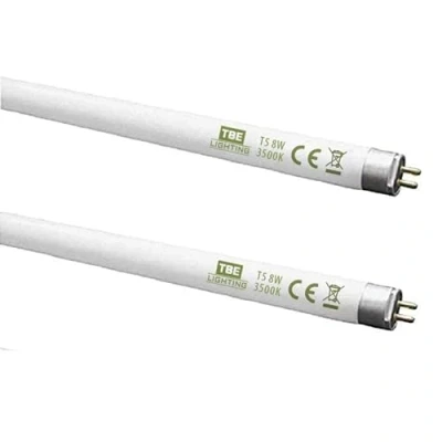 Afbeelding van TBE Lighting TL buizen T5 8 W 288 mm CFL lampen G5 2 pins zeer efficiënte koud wit 3500 4000 K, glas, pack,