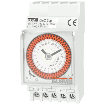 Afbeelding van Suevia DinO Sup D Schakelklok voor DIN rails 230 V/AC 1x wisselcontact 16 A 250 Dagprogramma