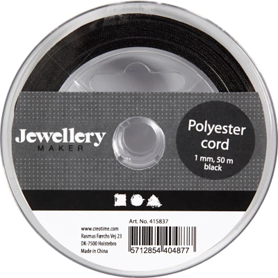 Afbeelding van Creativ Company Polyester Koord Zwart, 50m