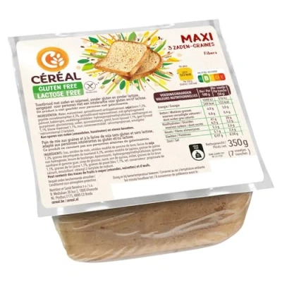 Afbeelding van Céréal Maxi Brood 3 Zaden Glutenvrij En Lactosevrij 350 gr