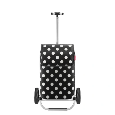 Afbeelding van Reisenthel Shopping Trolley Boodschappentrolley 45L Dots Wit