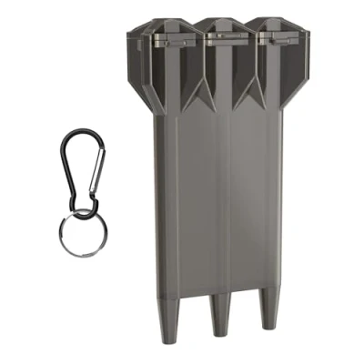 Afbeelding van kwmobile 3 in1 etui voor Dartpijlen Kunststof case pijlen Box darts in zwart / transparant hoes