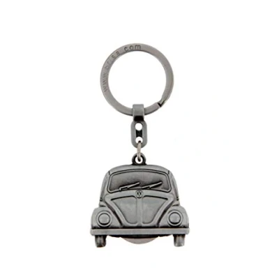 Afbeelding van BRISA VW Collection Volkswagen Kever Sleutelhanger met verwijderbare munt in geschenkdoos Vintage Zilver