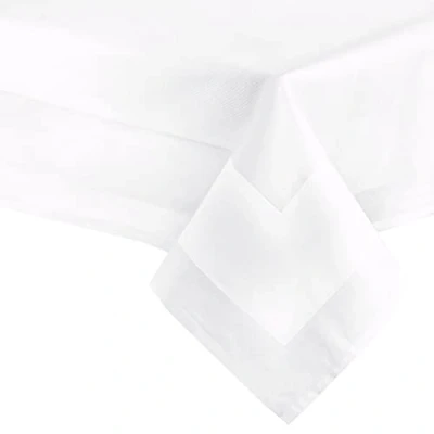 Afbeelding van ZOLLNER damast tafelkleed, 130x220 cm, katoen, atlasrand, hoekig, wit