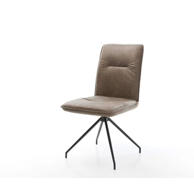 Afbeelding van Draaistoel Vinjo Flex kruisframe conisch zwart taupe vintage 180 draaibaar