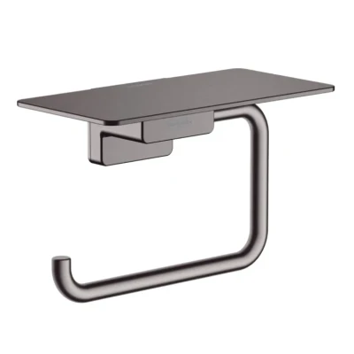 Afbeelding van Hansgrohe AddStoris closetrolhouder met planchet Brushed Black
