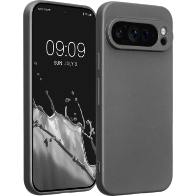 Afbeelding van kwmobile metallic telefoonhoesje van TPU geschikt voor Google Pixel 9 Pro Flexible case smartphone In grijs