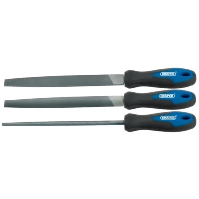 Afbeelding van Draper 44963 vijlenset met softgrip greep, 200 mm, 3 delig