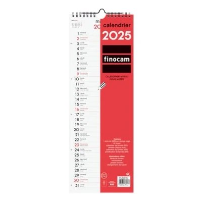 Afbeelding van Finocam Neutrale wandkalender om te schrijven 2025, 1 maand per pagina, januari 2025 december (12 maanden) Frans