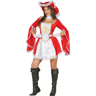 Afbeelding van Fiestas Guirca Verkleedjurk Musketier Polyester Wit/rood Mt Xl