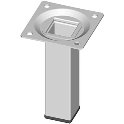Afbeelding van Element System 18133 00286 meubelvoet vierkant metalen vierkante voet, ideaal als tafelpoot voor het ontwerpen van individuele meubels, wit, 25 x mm, lengte 100 4 stuks