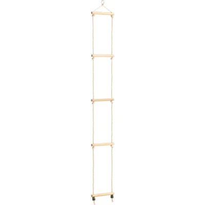 Afbeelding van vidaXL Touwladder 30x168 cm massief hout en PE