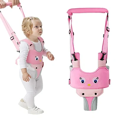 Afbeelding van IULONEE Baby Wandelen Harnas Handvat Verstelbare Peuter Assistent Kind Hand Held Opstaan en Leren Helper Riem Teugels Kids Veiligheid 7 24 Maand (Roze)