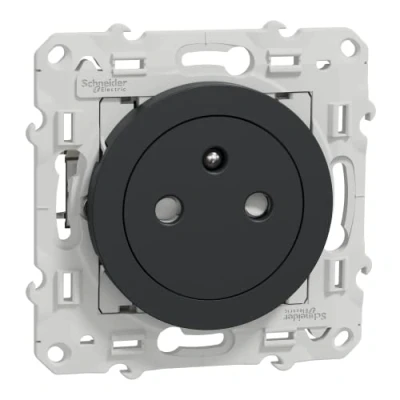 Afbeelding van Schneider Electric Odace Stopcontact 2P+T vlak Anth met klauwen S545052