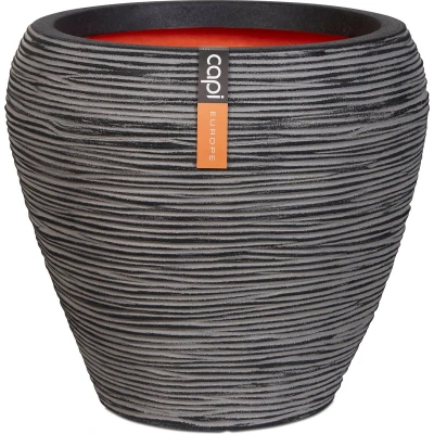 Afbeelding van Bloempot Nature Rib taps 42x38 cm antraciet KOFZ362