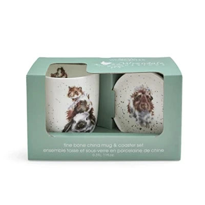 Afbeelding van Wrendale Designs &#039;Piggy in The Middle&#039; mok en onderzetter set