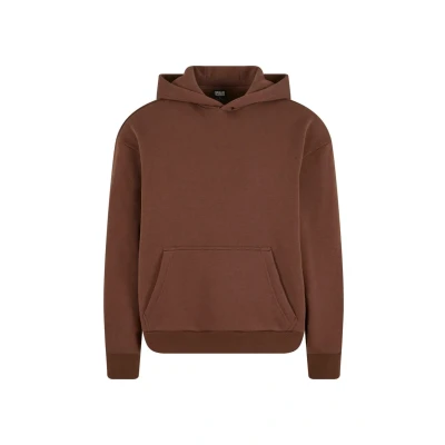 Afbeelding van Urban Classics Fluffy Hoody, casual hoodie voor heren, oversized fit, maten S 5XL, Chocolatebrown, 3XL