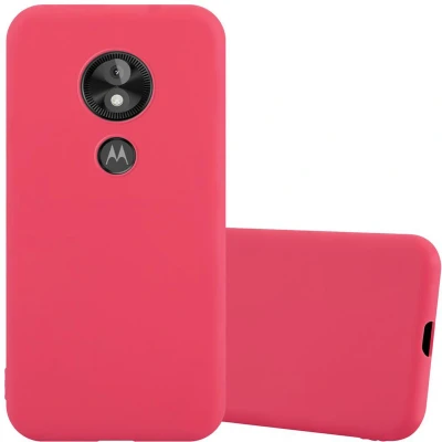 Afbeelding van Cadorabo Hoesje geschikt voor Motorola MOTO E5 PLAY in CANDY ROOD Beschermhoes gemaakt van flexibel TPU silicone Case Cover